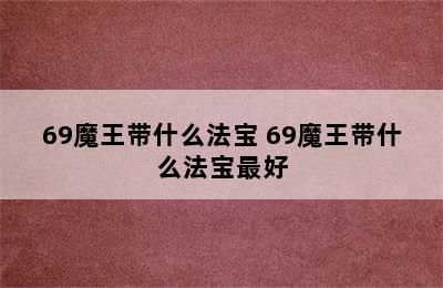 69魔王带什么法宝 69魔王带什么法宝最好